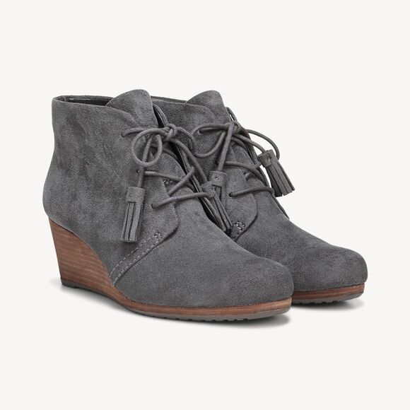 New without box - Dr.Scholls Gray Suede Ankle Boots - 8.5 - Picture 1 of 5